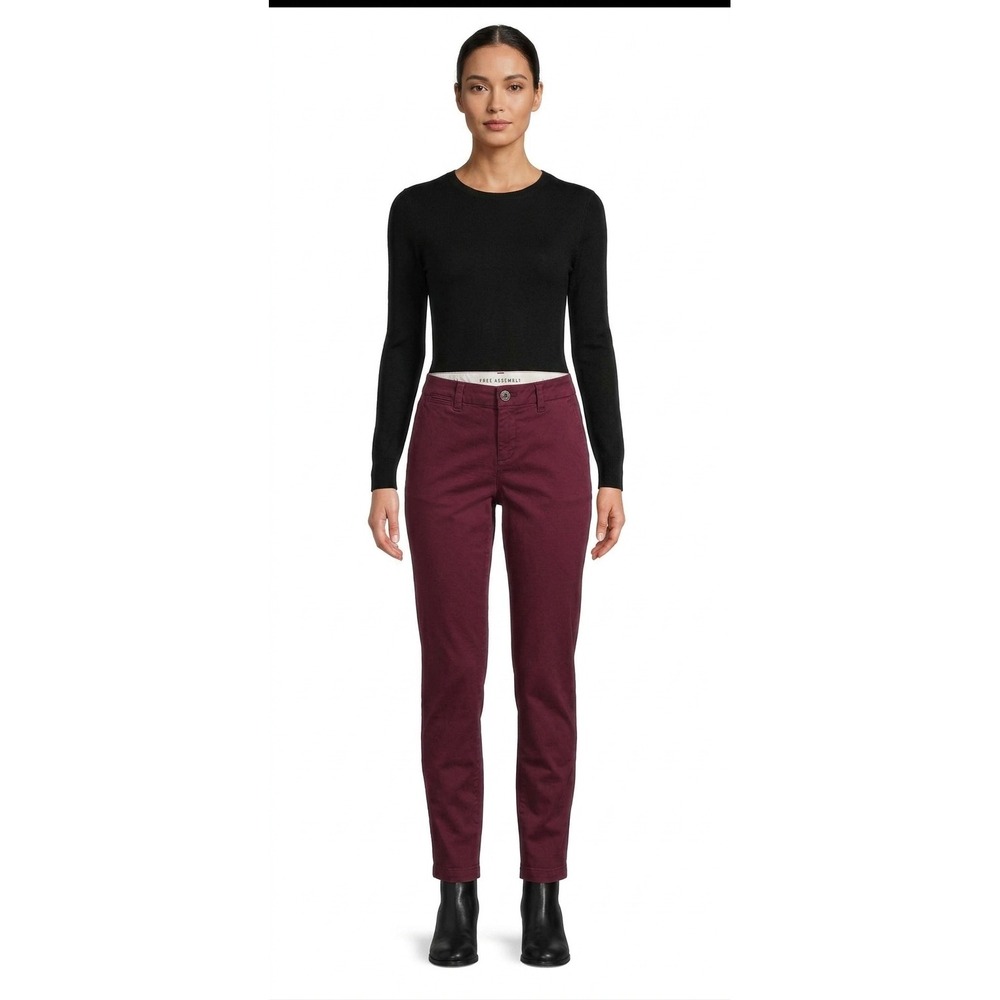 Gap Womens Broken-In Straight Khakis Ruby Wine Burgundy Pants Size 6 331225-30